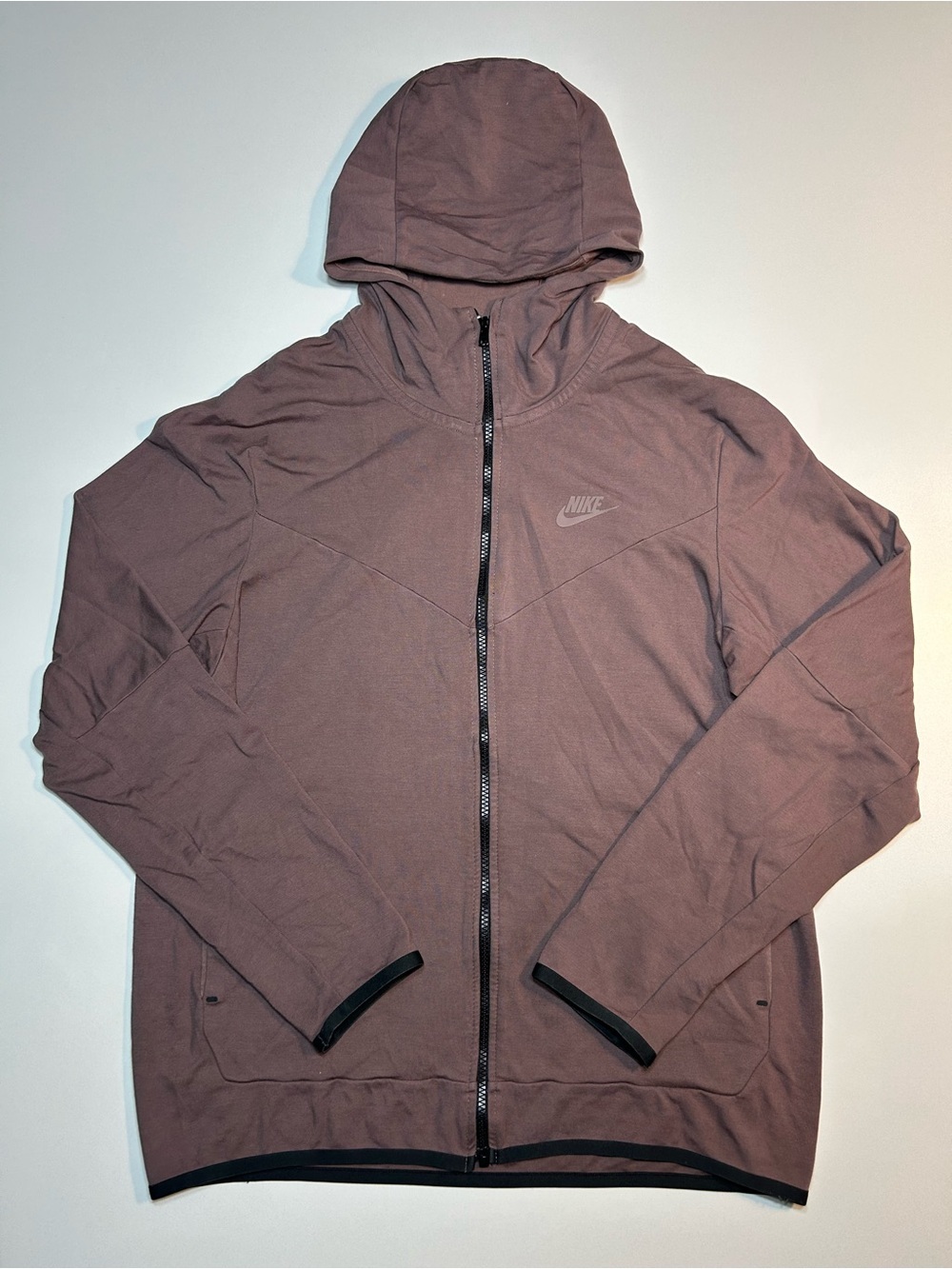 Nike Tech Fleece Lightweight Full Zip Hoodie Plum Eclipse Mauve Jacket Mens
